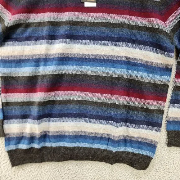 Club Room Aster Stripe Cashmere Sweater Men's XL Multicolored Crew Neck L/S - Picture 3 of 13